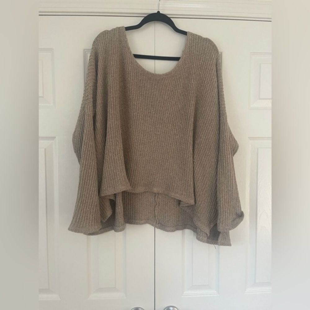 Beige sweater off the shoulder oversized sz Large